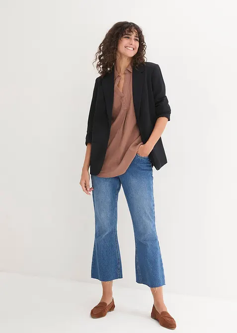 Lněn&aacute; halenka, 3/4 ruk&aacute;v, bonprix