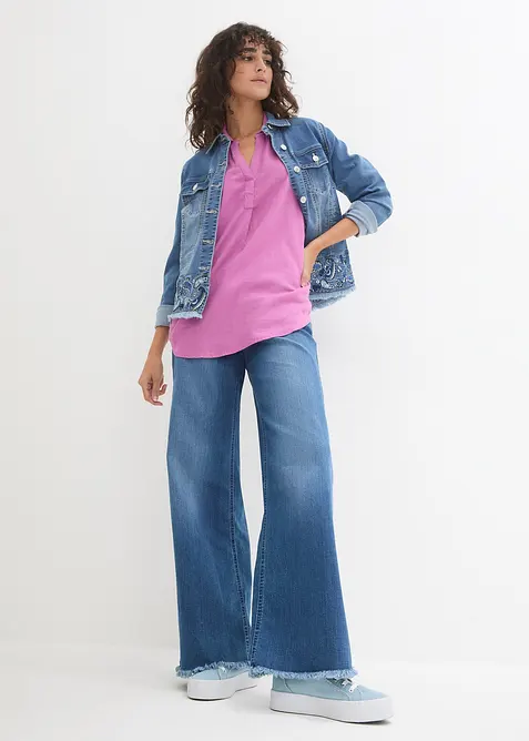 Lněná halenka, 3/4 rukáv, bonprix