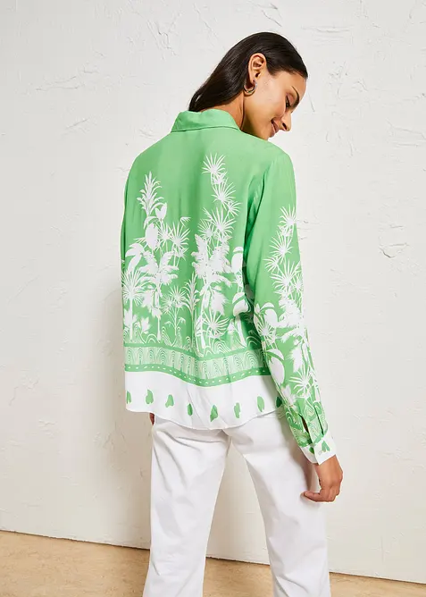 Halenka s delším zadním dílem, ze splývavé viskózy, bonprix