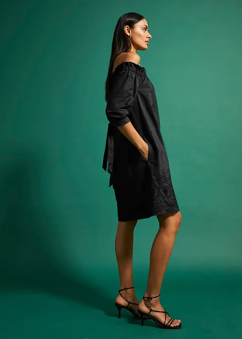 Šaty s odhalenými rameny, z čisté bavlny, bonprix