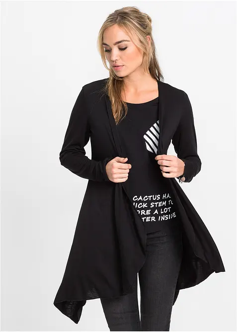 Úpletový kabátek z jemné směsi s viskózou, bonprix