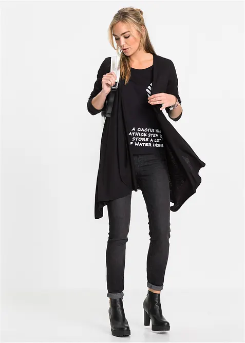 Úpletový kabátek z jemné směsi s viskózou, bonprix