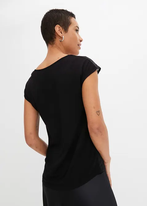 Tričko s krajkovou vsadkou, bonprix