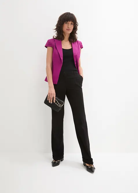 Blejzr s kr&aacute;tk&yacute;mi ruk&aacute;vy, z bavlněn&eacute;ho sat&eacute;nu, bonprix