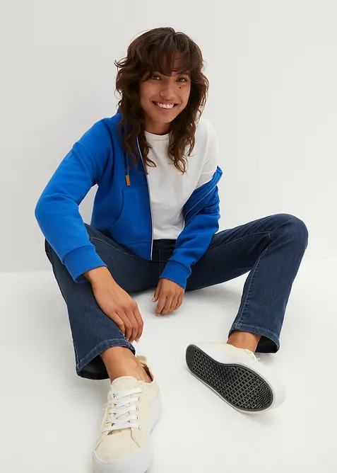 Strečov&eacute; dž&iacute;ny Mid Waist Straight, bonprix