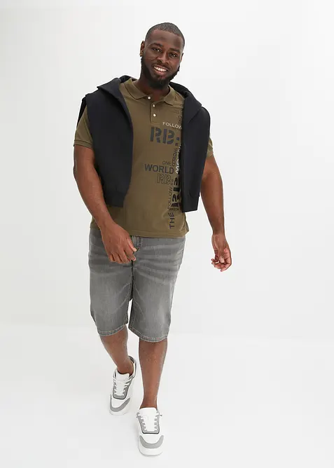 Dž&iacute;nov&eacute; bermudy z tepl&aacute;koviny, pohodln&yacute; střih Regular Fit, bonprix