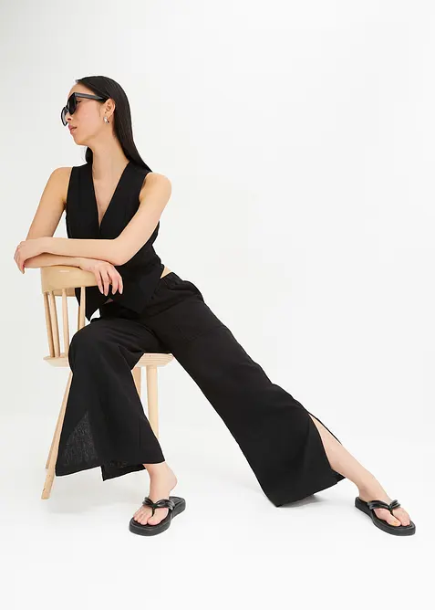 Kalhoty Marlene ze lnu, bonprix