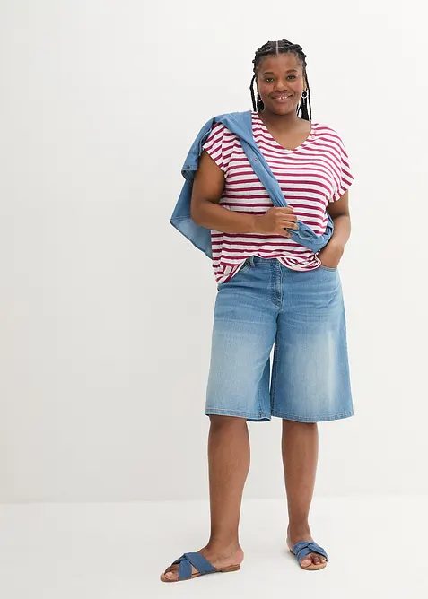 Tričko z čistého lnu, s netopýřími rukávy, bonprix