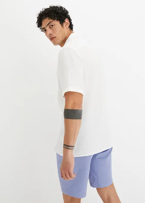 Mušelínová košile s krátkým rukávem, z čisté bavlny, bonprix