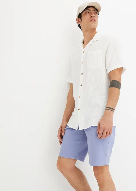 Mušelínová košile s krátkým rukávem, z čisté bavlny, bonprix