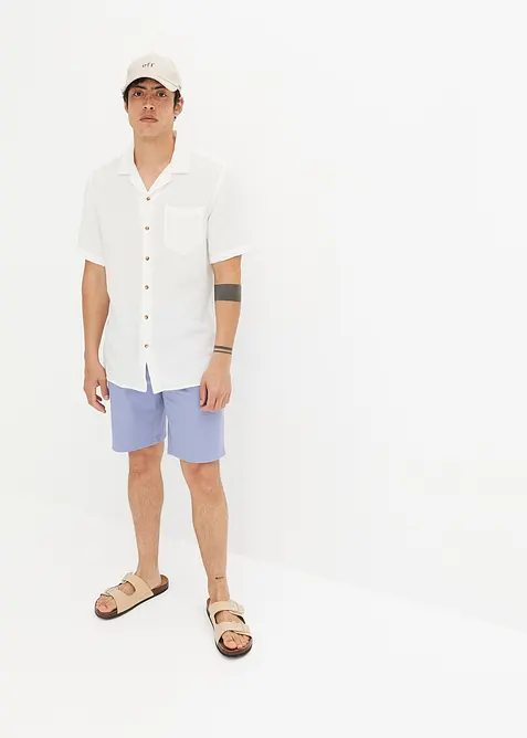 Mušelínová košile s krátkým rukávem, z čisté bavlny, bonprix