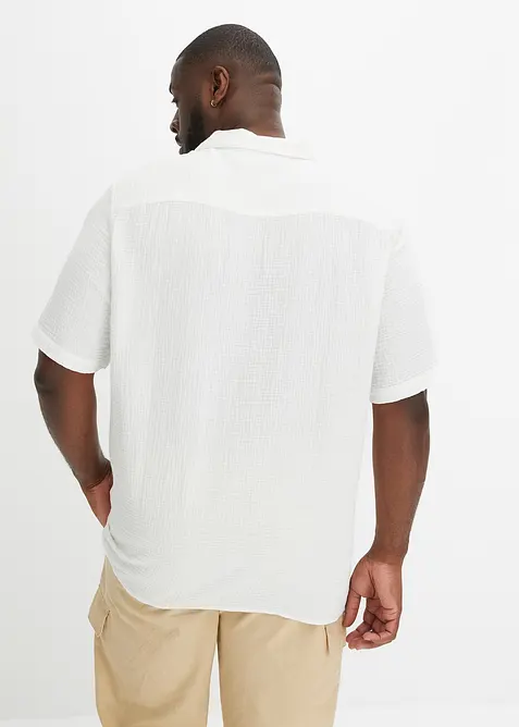 Mušelínová košile s krátkým rukávem, z čisté bavlny, bonprix