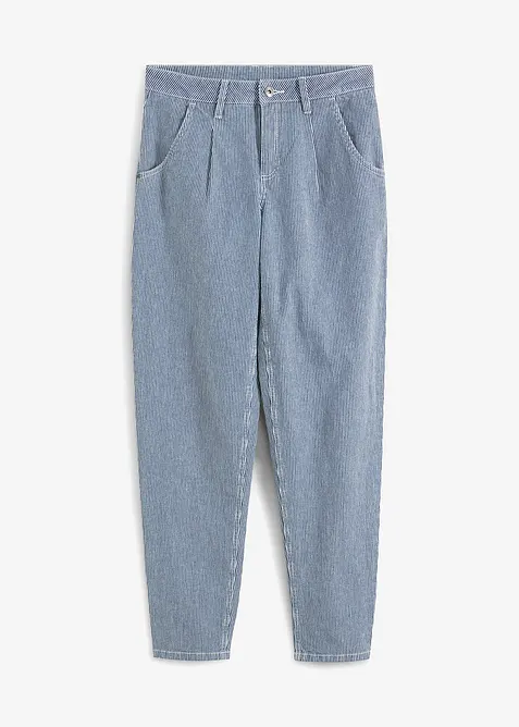 Džíny Barrel s proužky, Mid Waist, bonprix