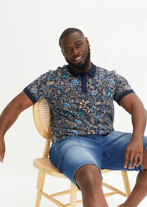 Triko pólo z organické bavlny, krátký rukáv, bonprix