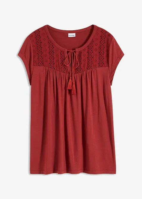 Triko a ažurovou výšivkou, bonprix