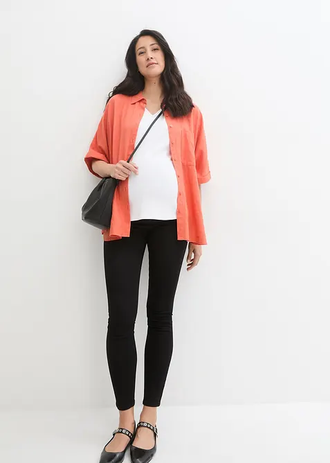 Těhotensk&eacute; strečov&eacute; dž&iacute;nov&eacute; leg&iacute;ny, Skinny, bonprix