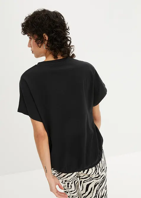 Tričko s tkaničkou ve spodním lemu, ze směsi bavlny s viskózou, bonprix