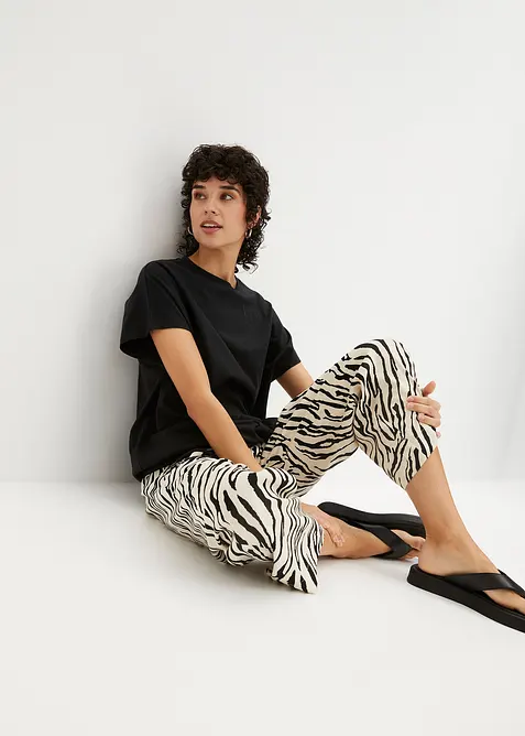 Tričko s tkaničkou ve spodním lemu, ze směsi bavlny s viskózou, bonprix