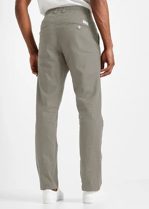 Chino kalhoty s podílem lnu, Regular Fit, Straight, bonprix