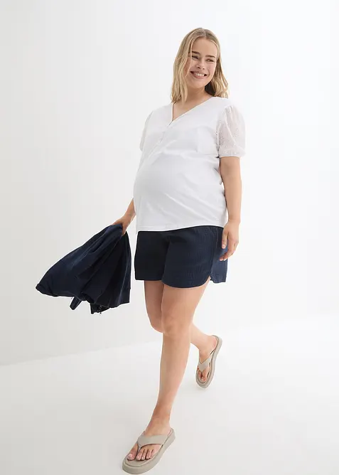 Těhotenské šortky z mušelínu z čisté bavlny, bonprix