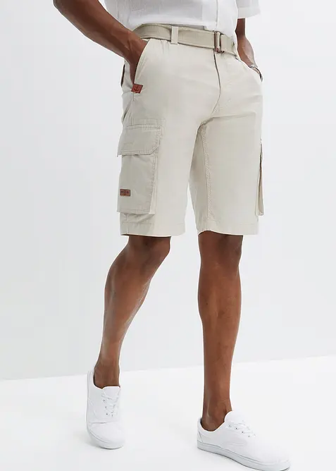 Cargo bermudy s pohodln&yacute;m pasem a p&aacute;skem, Regular Fit, bonprix