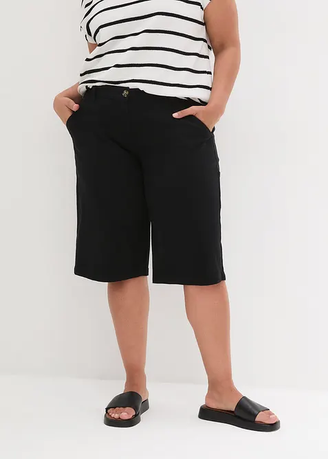 Bavlněné bermudy ke kolenům, s detaily ve stylu Utility, bonprix