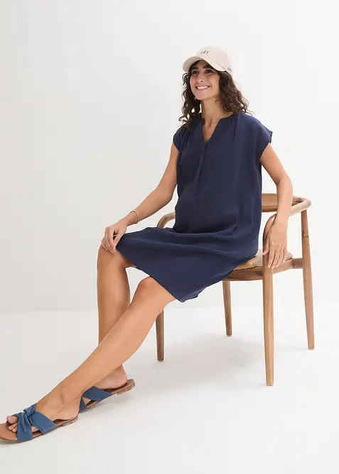 Těhotenské a kojicí šaty 2 v 1, z bavlněného mušelínu, bonprix