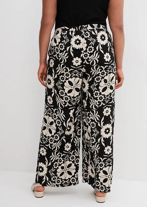 Kalhoty Marlene ze spl&yacute;vav&eacute; visk&oacute;zy, bonprix