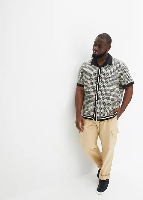 Košile s krátkým rukávem a se lnem, bonprix