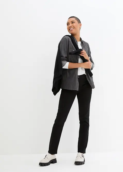 Džíny Slim Fit, Mid Waist, s pohodlnou pasovkou, bonprix