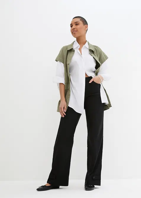 Strečové kalhoty z bengalínu, s pohodlným pasem, bonprix