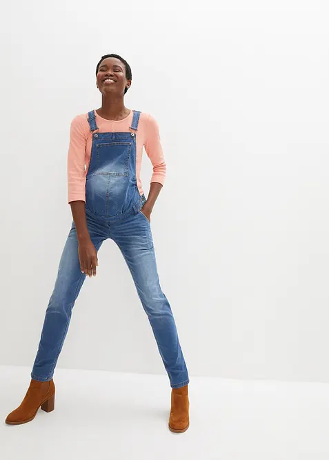 Těhotenské džíny s laclem Straight Leg, bonprix