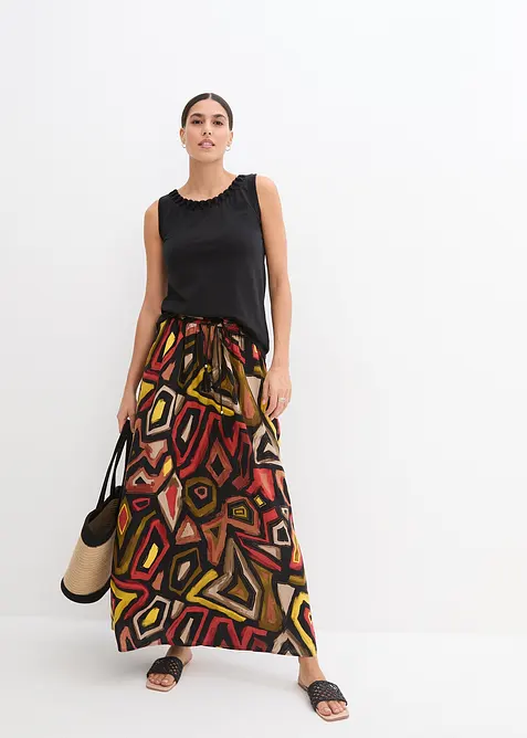 Dlouhá sukně ze splývavé viskózy, bonprix