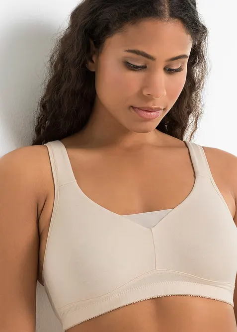 Hladk&aacute; podprsenka bez kostic, s bavlnou (2 ks v balen&iacute;), bonprix