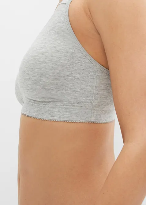 Hladká podprsenka bez kostic, s bavlnou (2 ks v balení), bonprix