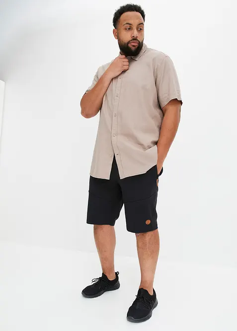 Košile ze vzdušné směsi se lnem, krátký rukáv, bonprix