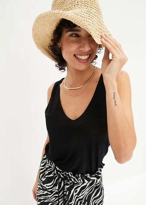 Top ze spl&yacute;vav&eacute; visk&oacute;zy, bonprix