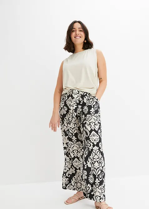 Palazzo kalhoty s pohodlnou pasovkou, bonprix