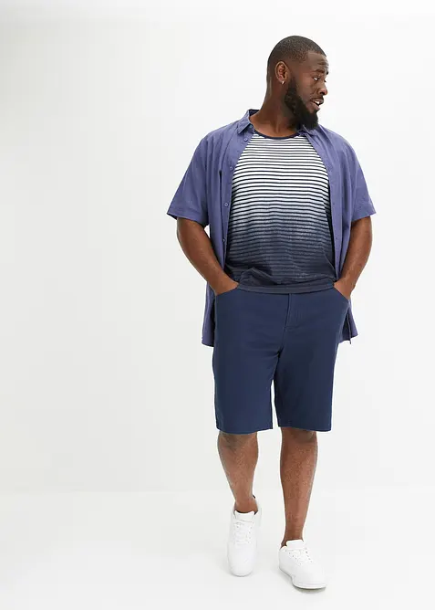 Košile ze vzdušné směsi se lnem, krátký rukáv, bonprix