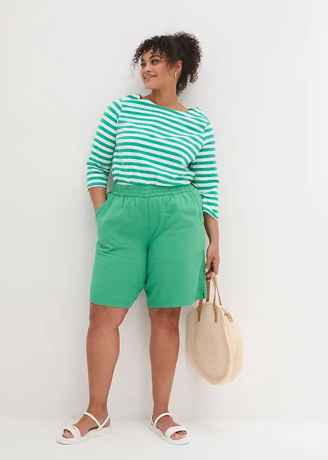 Bermudy bez zapínání, ze vzdušné lněné směsi, bonprix