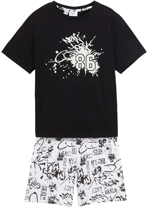 Kr&aacute;tk&eacute; pyžamo z čist&eacute; bavlny (2d&iacute;ln&aacute; souprava), bonprix