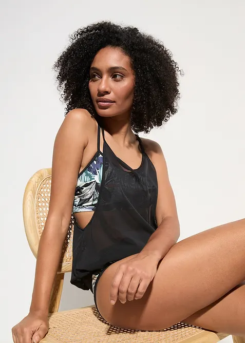 Oversize tankiny s bikinovým podprsenkovým topem (3dílná souprava), bonprix