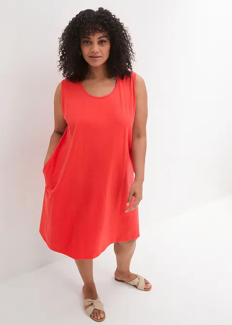 Kr&aacute;tk&eacute; žerzejov&eacute; &scaron;aty do linie A, bez ruk&aacute;vů, bonprix