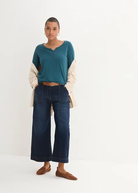 Tričko s knofl&iacute;kovou l&eacute;gou, z čist&eacute; organick&eacute; bavlny, bonprix