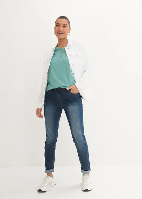 Tričko s knoflíkovou légou, z čisté organické bavlny, bonprix