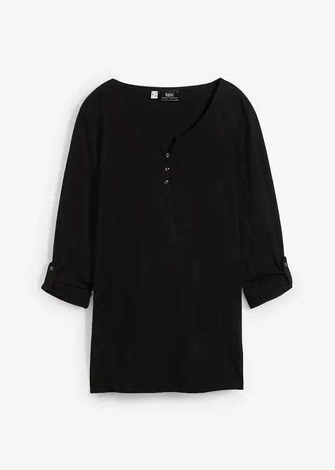 Tričko s knofl&iacute;kovou l&eacute;gou, z čist&eacute; organick&eacute; bavlny, bonprix