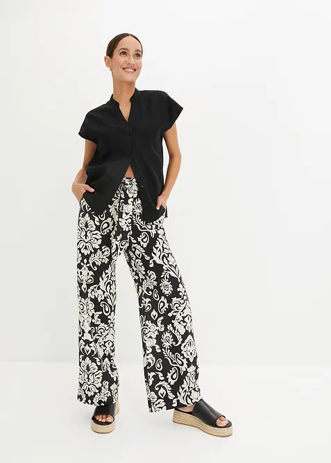 Halenka s kr&aacute;tk&yacute;m ruk&aacute;vem, ze vzdu&scaron;n&eacute; lněn&eacute; směsi, bonprix