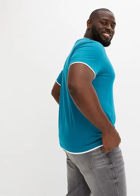 Tričko 2 v 1, krátký rukáv (2 ks v balení), bonprix