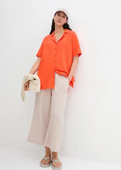 Košilová halenka z mušelínu, bonprix