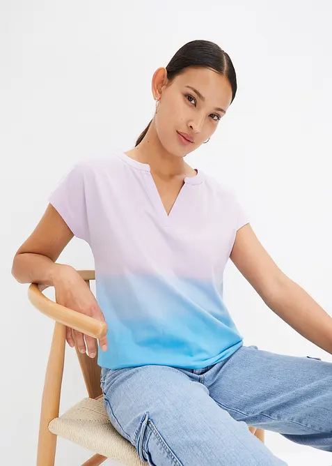 Tričko henley s efektem ombré, bonprix